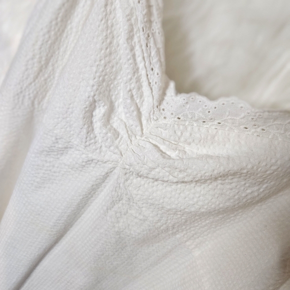 Gap Classic White Ruched Lace Detail Cami Mini Dress - Picture 3 of 5